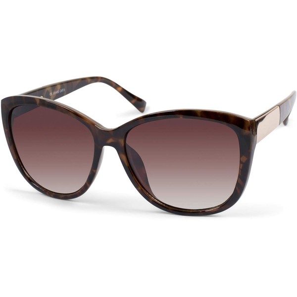 styleBREAKER Damen Oversize Sonnenbrille mit Metall Detail am Bügel, ovalen