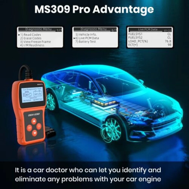 OBD2 Code Reader Automotive OBDII Scanner Car Check Engine Fault
