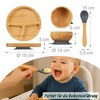 Relaxdays Children's Crockery with Suction Cup, 3-Piece Set, Plate, Bowl