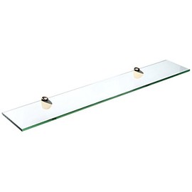 Spancraft Glass Peacock Glass Shelf, Brass, 4.75 x 27