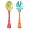 9" Ceramic Salad Servers, Set of 2, Orange & Red