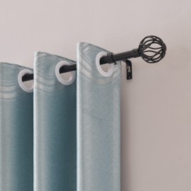 WL.Rocaille 86-120 Inch Window Curtain Rod with Twisted Cage Finials, 3/4" Diameter Decorative Window Treatment Single Rod Set, Adjusts from 86" to 120", Black