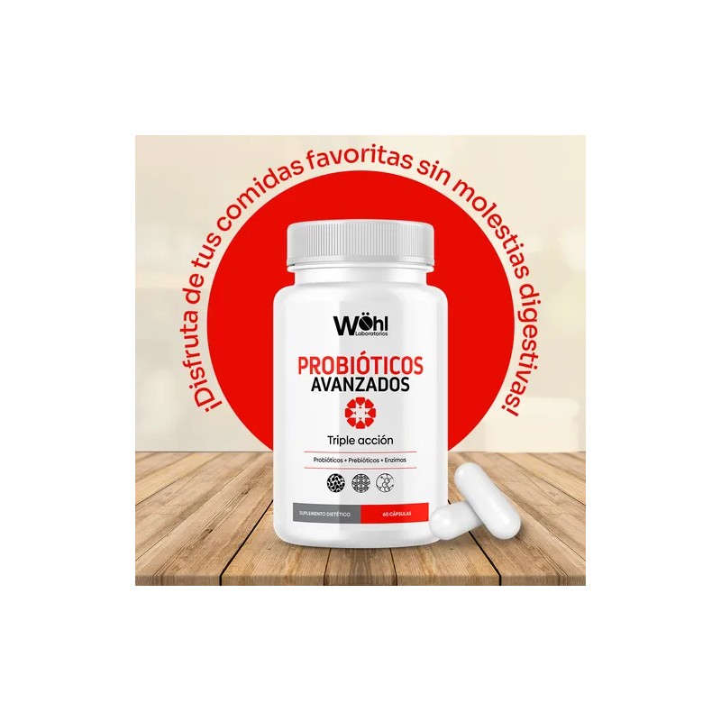 Probioticos Avanzados Laboratorios Wöhl Triple Acción Probioticos+ Enzimas Digestivas+ Prebiotico