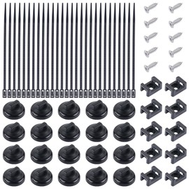 Taiidaues 20 PCS Magnetic Zip Tie Mounts Base Neodymium Magnets & 60 PCS Releasable Cable Zip Ties & 20 PCS Cable Zip Tie Saddle Type Mounts Base with Tapping Screws for Cable Wire(4.5KG 100 Pack)