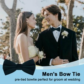 Luckyvestir Bow Ties for Men, Mens Velvet Bow Tie Black Bow Tie Pre Tied Bowtie for Tuxedo Wedding Business (green)