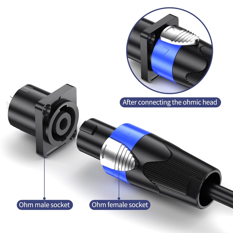 Jumwa 4 Pack 4 Pole Speakon Panel Twist Lock Speaker