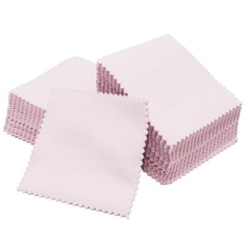 JAKOUE 100 Pcs Pink Jewelry Cleaning Cloth - Premium Polish Cloth for Silver, Gold, Platinum & Glasses (Wrapped Tarnish Remover)