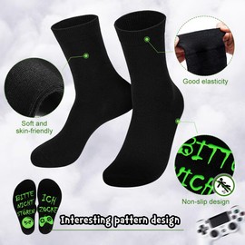 QXRXN Socks with Saying Bitte Nicht Stören Ich Game, Funny Gaming Socks, Cool Gifts for Gamers, Cotton Socks, Winter Socks, Christmas Gifts for Men, Teenagers, Boys for Birthday, 35-46, black