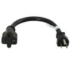 CordtecPower 1FT 15-Amp to 20-Amp Adapter Cord NEMA 5-15P to