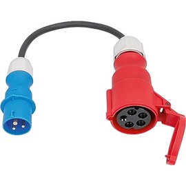 as - Schwabe Adapter cable - CEE plug 230 V/16 A/3-pin to CEE socket 400 V/16 A/5-pin - 0.3 m H07RN-F 3G2.5 heavy rubber hose cable - IP44 splash-proof, 61374