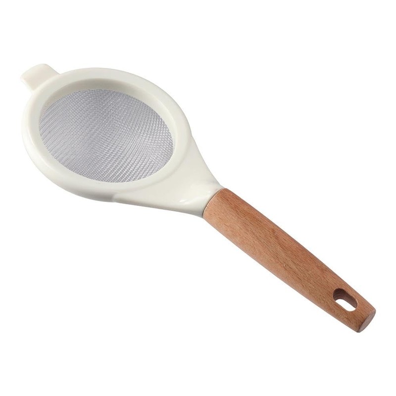 hobbyme Stainless Steel Fine Mesh Strainer Kitchen Flour Sieve Wood
