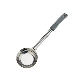 Winco FPSN-4, 4 Oz Solid Stainless Steel Food Portioner with Gray Plastic Handle, Kitchen Soup Ladle, Portion Spoon, NSF