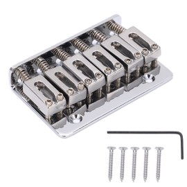 Les-Theresa Guitar Bridge Hardtail Bridge Guitar, Top Load Guitar Bridge 6 String Top Loading Design Adjustable Electric Instrument Replacement Parts, Electric Guitar Bridge Parts (Silver M00877)