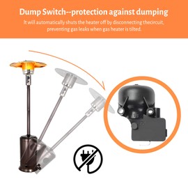 IDEASURE Patio Heater Replacement Parts for Outdoor Heaters, 13.8'' Long Thermocoupler & Dump Switch Safety Sensor for Propane Gas Heaters Room Heaters Garden Tower Heaters