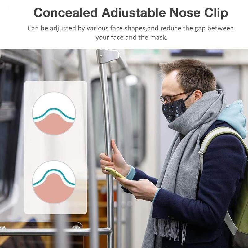 100 Pcs Disposable Face Masks - 3-layer Breathable Color Masks,