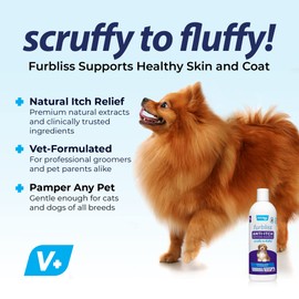 Furbliss Soothing Anti-Itch Dog Shampoo for Itchy Skin with Calming Chamomile & Cooling Peppermint, Oatmeal Shampoo for Dogs with Natural Ingredients for Pet Parents & Professional Groomers