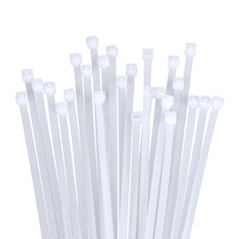 White Cable Zip Ties, 100 Pack Plastic Nylon Self Locking Ties Wraps for Home, Office, Garden and Workshop (200mm x 2.5mm, Length 8 Inch, Width x 2.5)