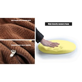 Sigmat Memory Foam Seat Cushion Anti-Slip Soft Round Stool Cushion Chair Pad 16 Inch Coffee