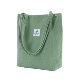 Funtlend Large Corduroy Tote Bag for Women Corduroy Tote Bag Women Cord Handbags Totebag for School Shopping Work College Casual