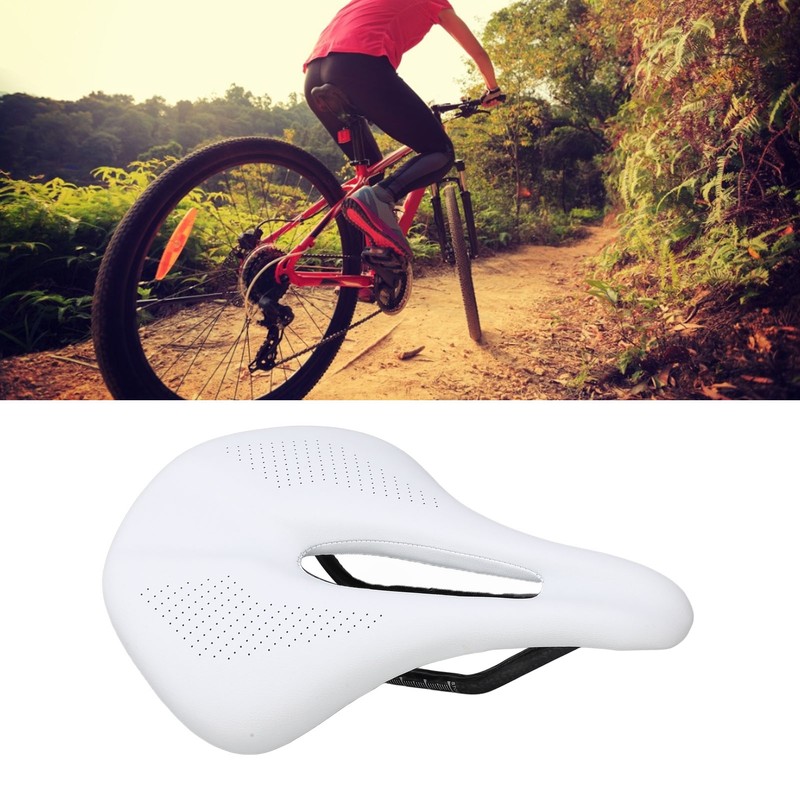 155mm Widen Carbon Fiber Leather Bicycle Saddle Cushion Hollow Cycling