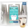 Freshware Clear Plastic Cups with Flat Lids and Straws [100