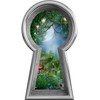 Silver Keyhole Window Wall Decal Enchanted Lantern Forest Wonderland Kids