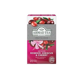Ahmad Tea Rosehip & Cherry Infusion, 20-Count Tea Bags, Rosehip, Hibiscus & Cherry , 1.4 Oz, (Pack of 6)