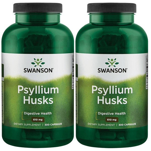 Swanson Psyllium Husk Dietary Fiber Supplement 610 mg 300 Capsules