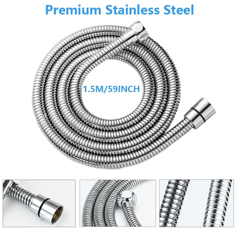 Vekol Shower Hose 1.5M/59Inch Stainless Steel Shower Head Hose Replacement