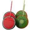 BWG Watermelon Kiwi Novelty Drinking Cups with Lid & Reusable