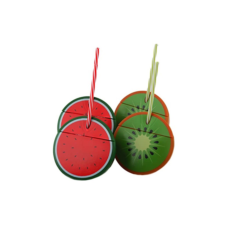 BWG Watermelon Kiwi Novelty Drinking Cups with Lid & Reusable