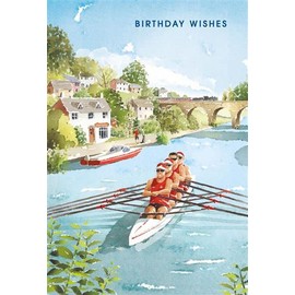 Nigel Quiney Male Birthday Card - General Card for Men/Boys - River Rowing Team - Eco-Friendly and Recyclable