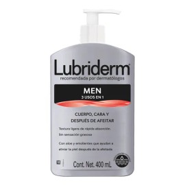 Lubriderm® Men 400 ml | Crema Corporal Hidratante para Hombres | Hidratación Profunda y Rápida Absorción