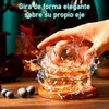 Vaso Giratorio 360° Antiestrés Para Coctelería Base De Bambú