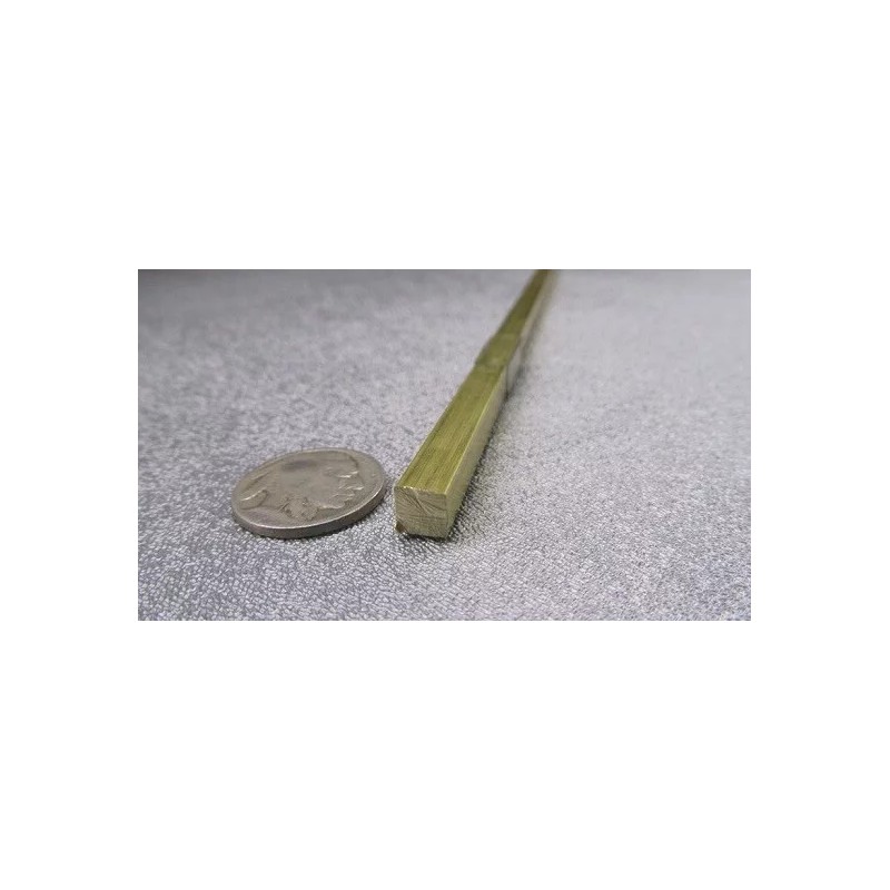 Basic 360 Brass Square Bar 1/4" Thick x 1/4" Wide