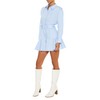 Forever 21 Women's Poplin Belted Mini Shirt Dress Blue