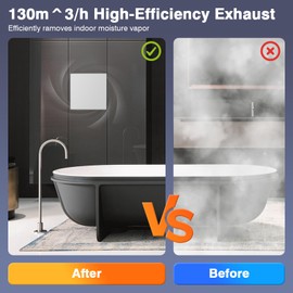 Bathroom Exhaust Fan,6 Inch Small Compact Window Exhaust Fan,Wall Mount Plug In Duct Free Ventless Vent Fan for Bath, Kitchen, Garage,56 CFM Airflow,Quiet 1.5 Sones,Anti-Backflow,Energy-Efficient