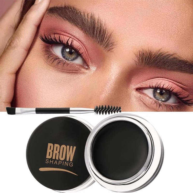 Bold & Beautiful Black Eyebrow Pomade with Brush - Quick