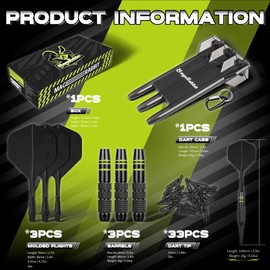 MageRabbit Soft Darts with Plastic Tip,18g, Set of 3 Copper material Plastic darts and 30 Pcs Soft Tips, Black Box, Durable Moulded Flights Electronic Darts, Soft Tip Darts