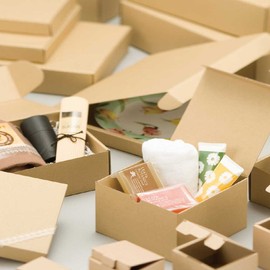 Heiko Z-107 Cardboard Natural Box, 3.5 x 3.5 x 2.4 inches (9 x 9 x 6 cm), 10 Sheets