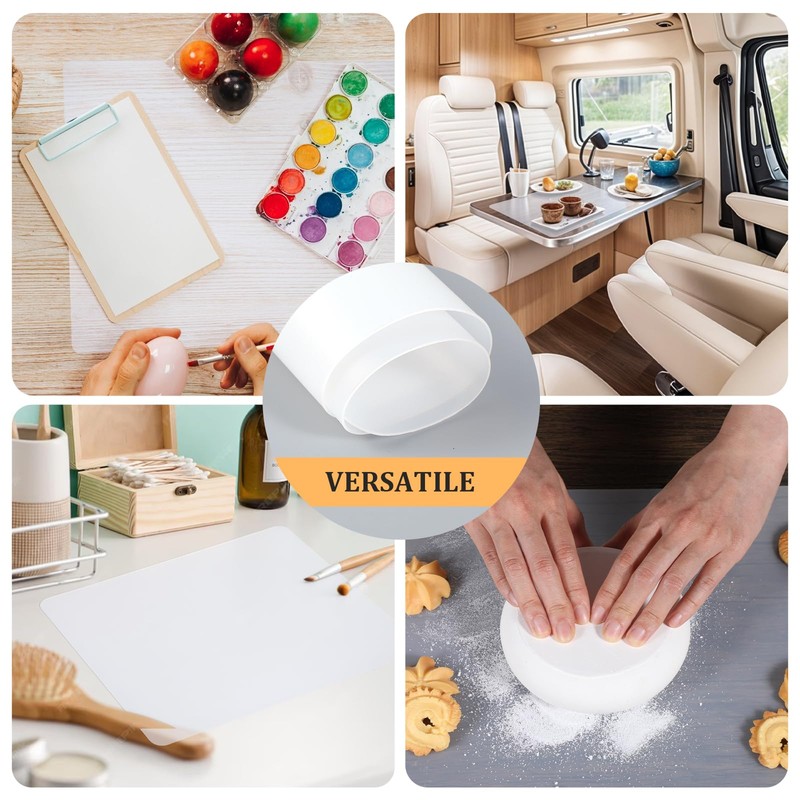2PCS Clear Silicone Mats Non-Slip Heat Resistant Plastic Placemats Wipeable