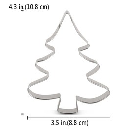 LILIAO Christmas Tree Cookie Cutter, 4.3 inches, Stainless Steel