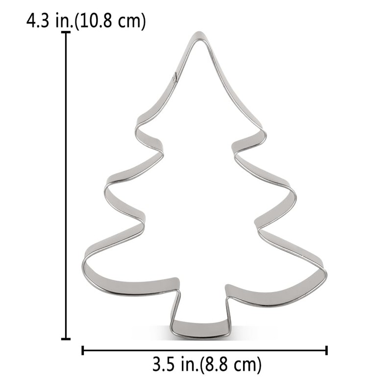 LILIAO Christmas Tree Cookie Cutter, 4.3 inches, Stainless Steel