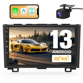 Pyniro 2G+64G Car Radio Stereo for Honda CRV 2007-2011 9 Inch Android 13Head Unit Touchscreen with Wireless CarPlay Android Auto Bluetooth GPS Navigation with Rear Camera (B)