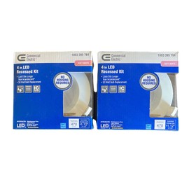 Commerical Electric Recessed Light Kit 4inch LED Soft White 7W 50W Downlight (2-Packs)