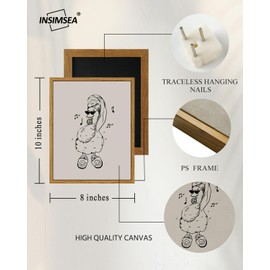 InSimSea Vintage Framed Wall Art for Living Room, Bathing Duck Canvas Decor, Humorou Artwork Prints, Animals Oil Painting Wall Decor Gallery Picture, for Bathroom Bedroom Kitchen 10L x 8W