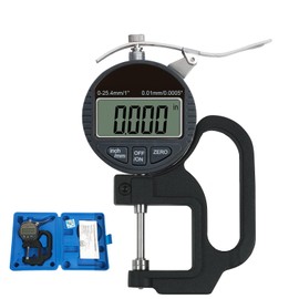Digital Thickness Gauge 1 inch/0-25.4mm, 0.0005 inch/0.01mm, JYEASTZ Thickness Meter Inch/Metric, Suitable for Paper/Wire/Leather/Film Thickness Gauge (1"/0.0005")