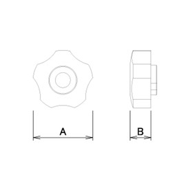 DAIDOHANT 10184630 Knobster M8 (Orange) [66 Nylon] (Opposite Side A) 38 x (HB) 14 mm (1 piece)