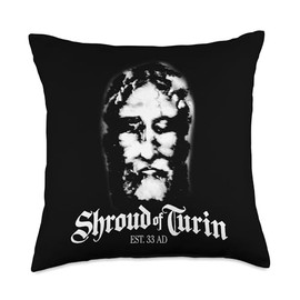 Shroud Of Turin Face of Jesus Christ Catholic Throw Pillow