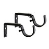 MERIVILLE Set of 2 Black Curtain Drapery Rod Bracket for 1 1/4-Inch Rod, Adjustable